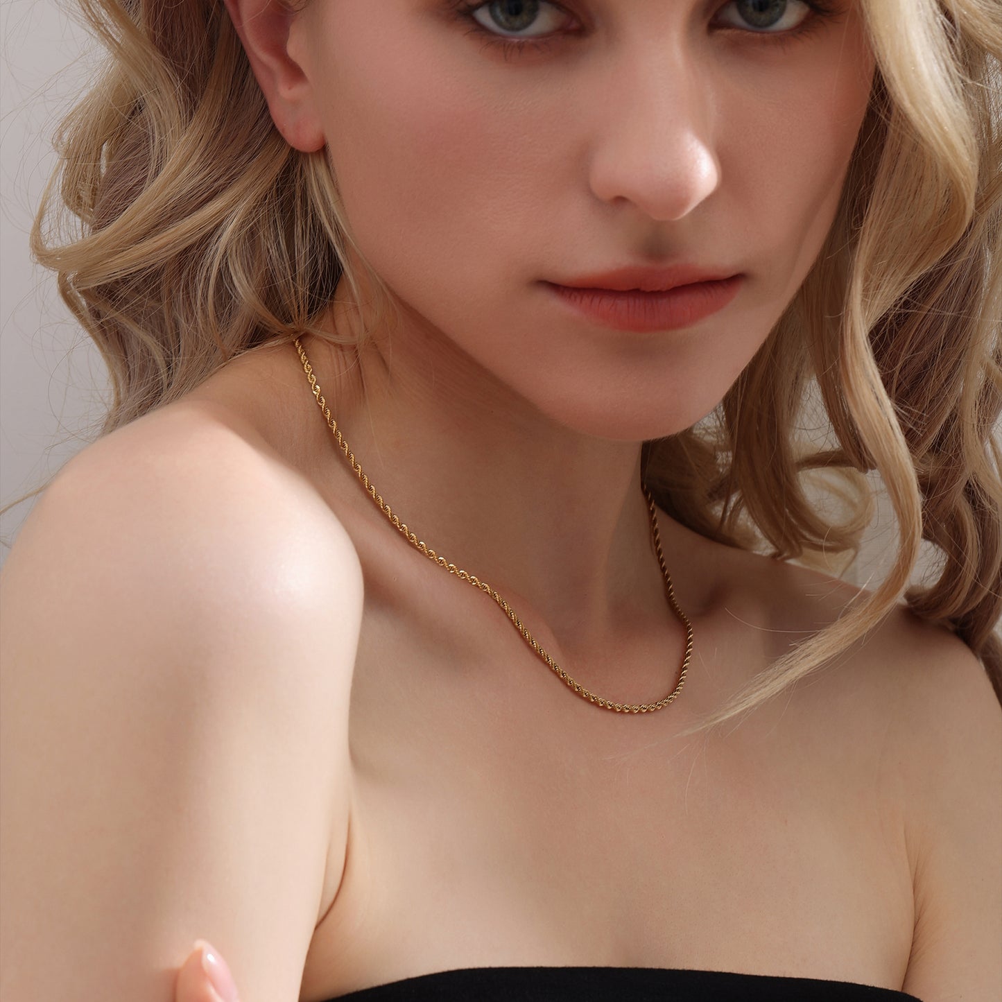 Gold Rope Chain Necklace