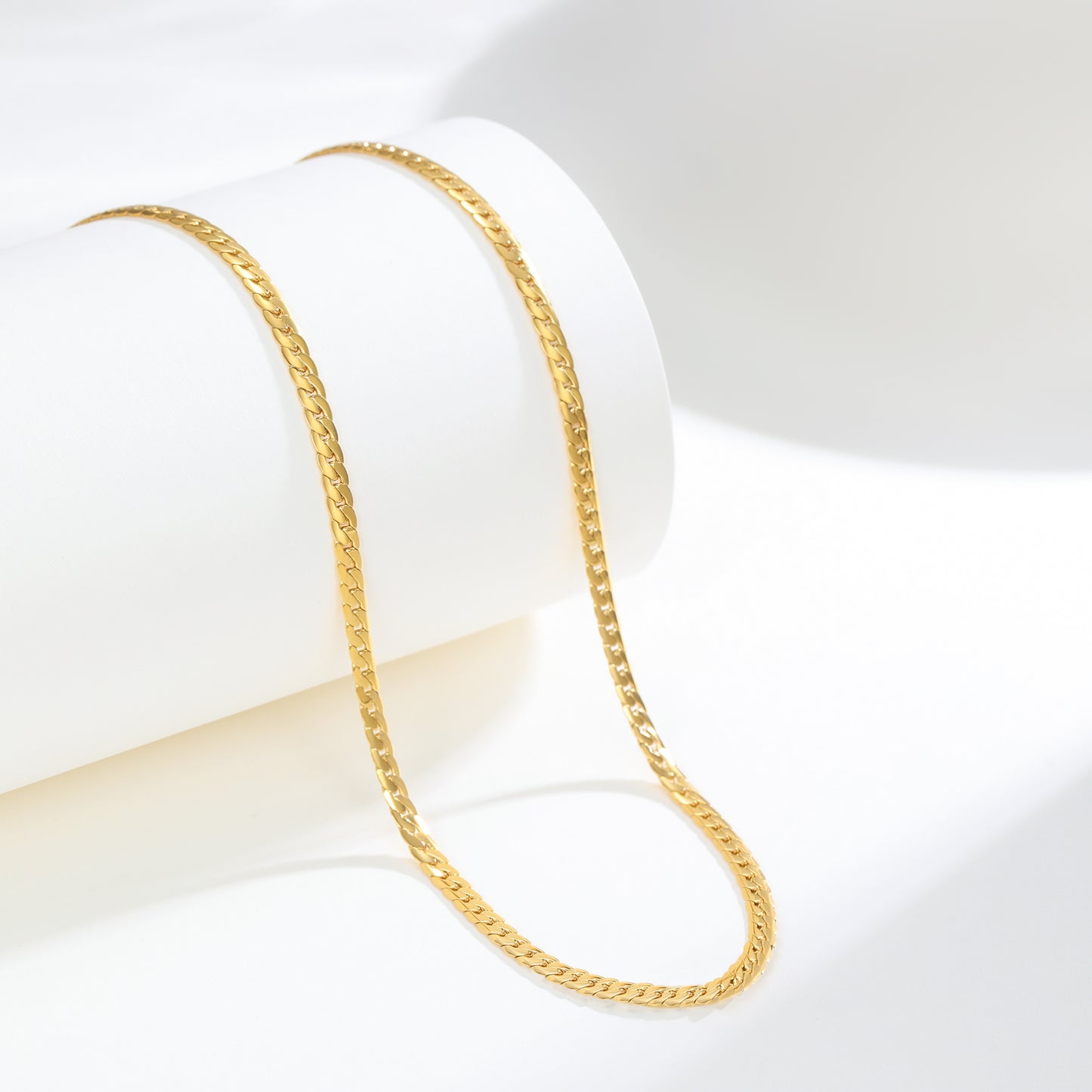 Golden Elegance Flat Chain Necklace