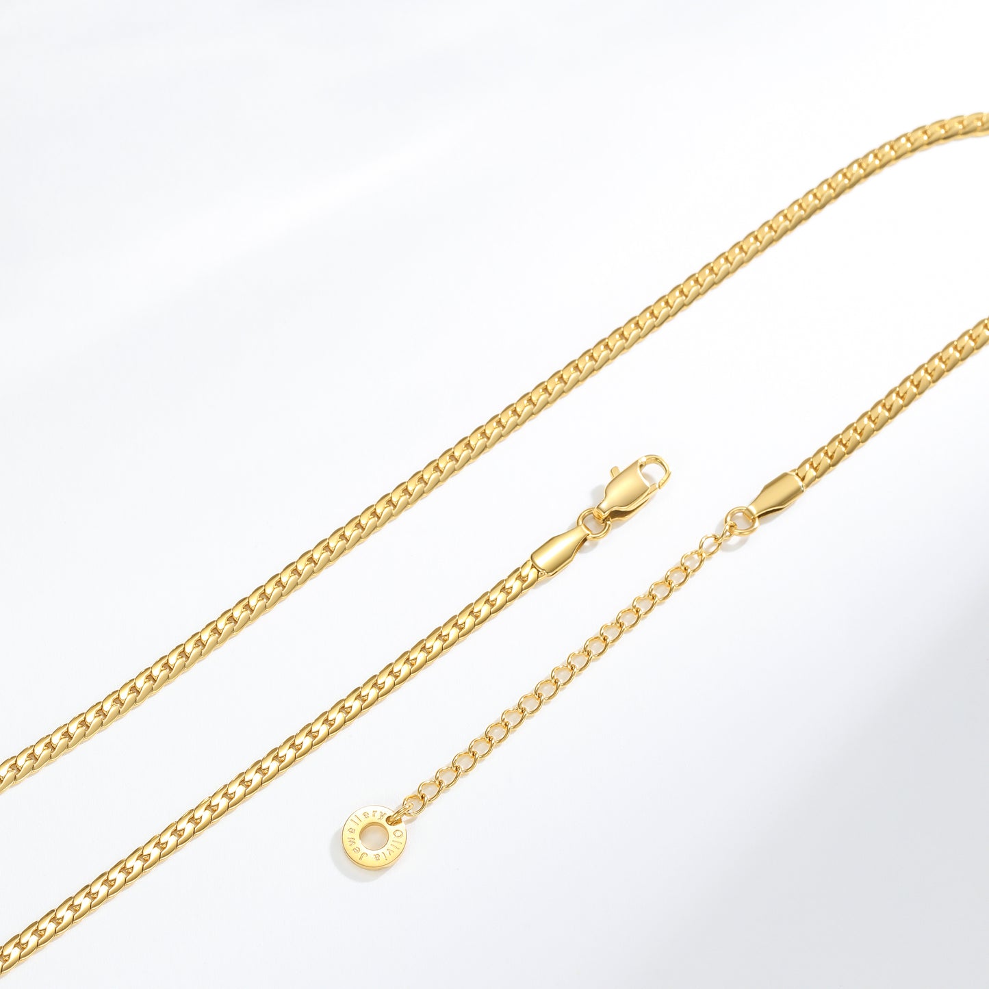 Golden Elegance Flat Chain Necklace