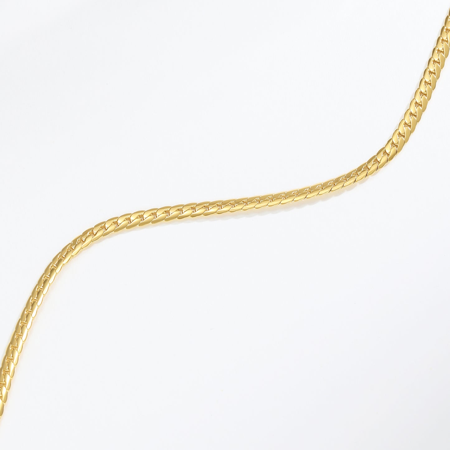 Golden Elegance Flat Chain Necklace