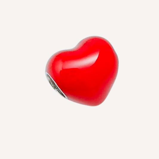 Glossy Red Heart Charm
