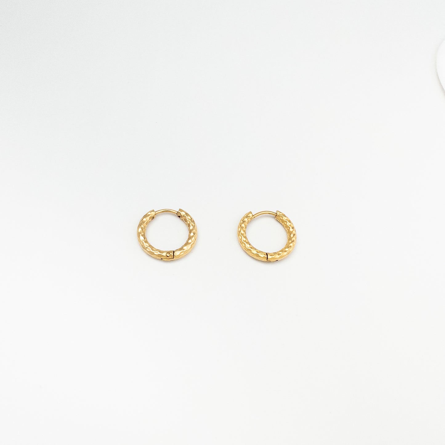 Petite Textured Gold Huggie Hoop Earrings