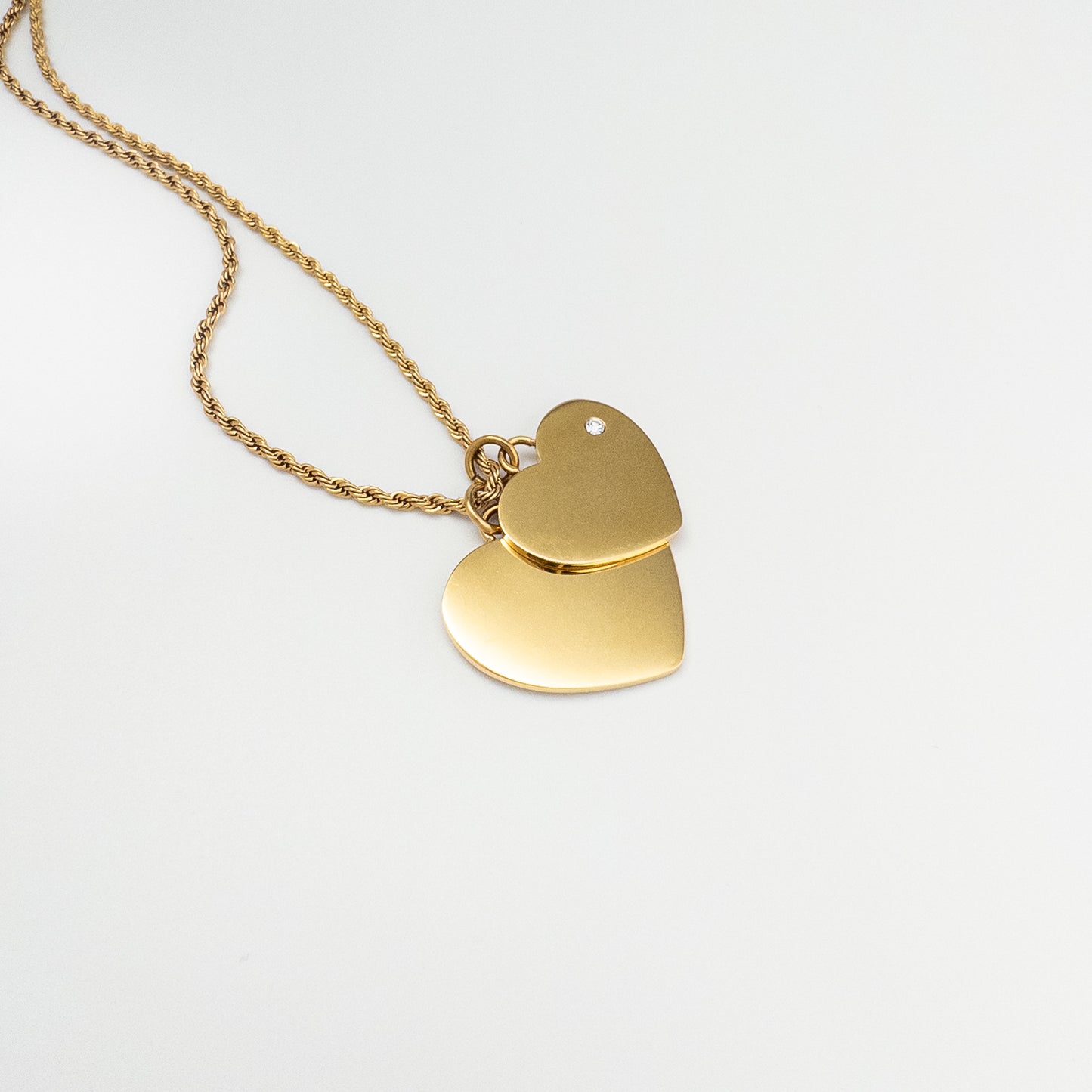 Double Heart Pendant Necklace