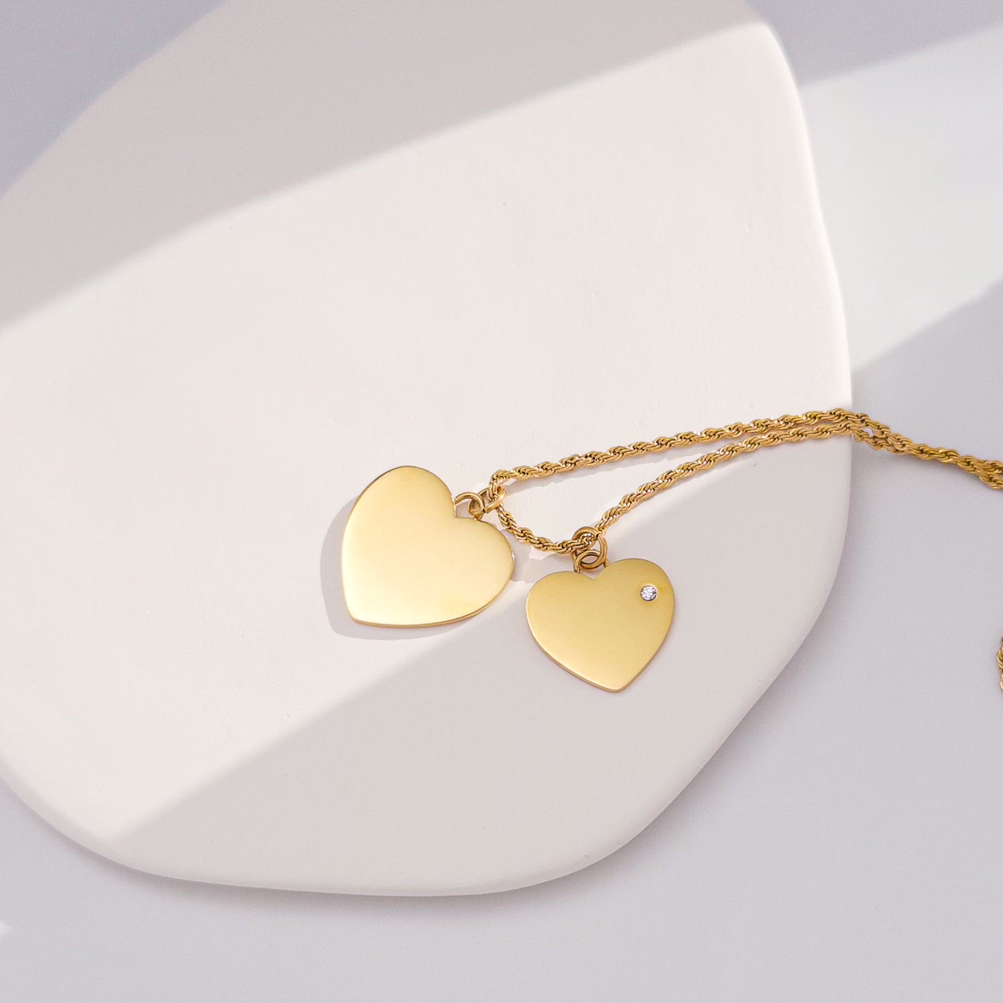 Double Heart Pendant Necklace