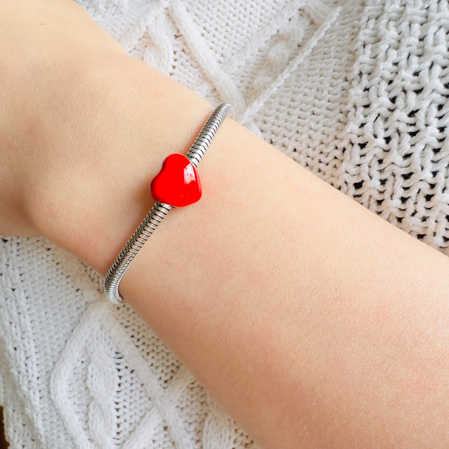 Glossy Red Heart Charm
