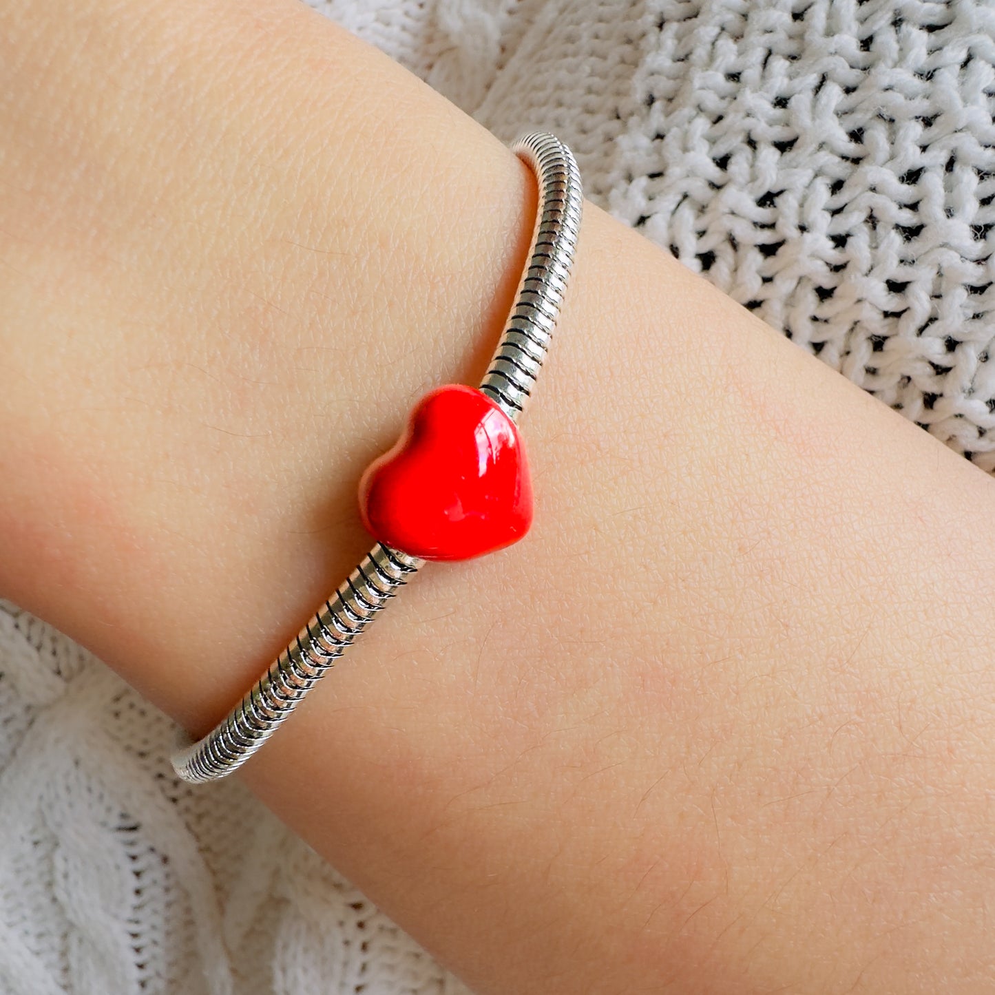 Glossy Red Heart Charm