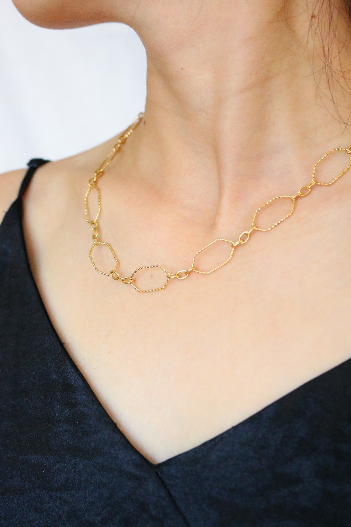 Honey Hex Chain Necklace