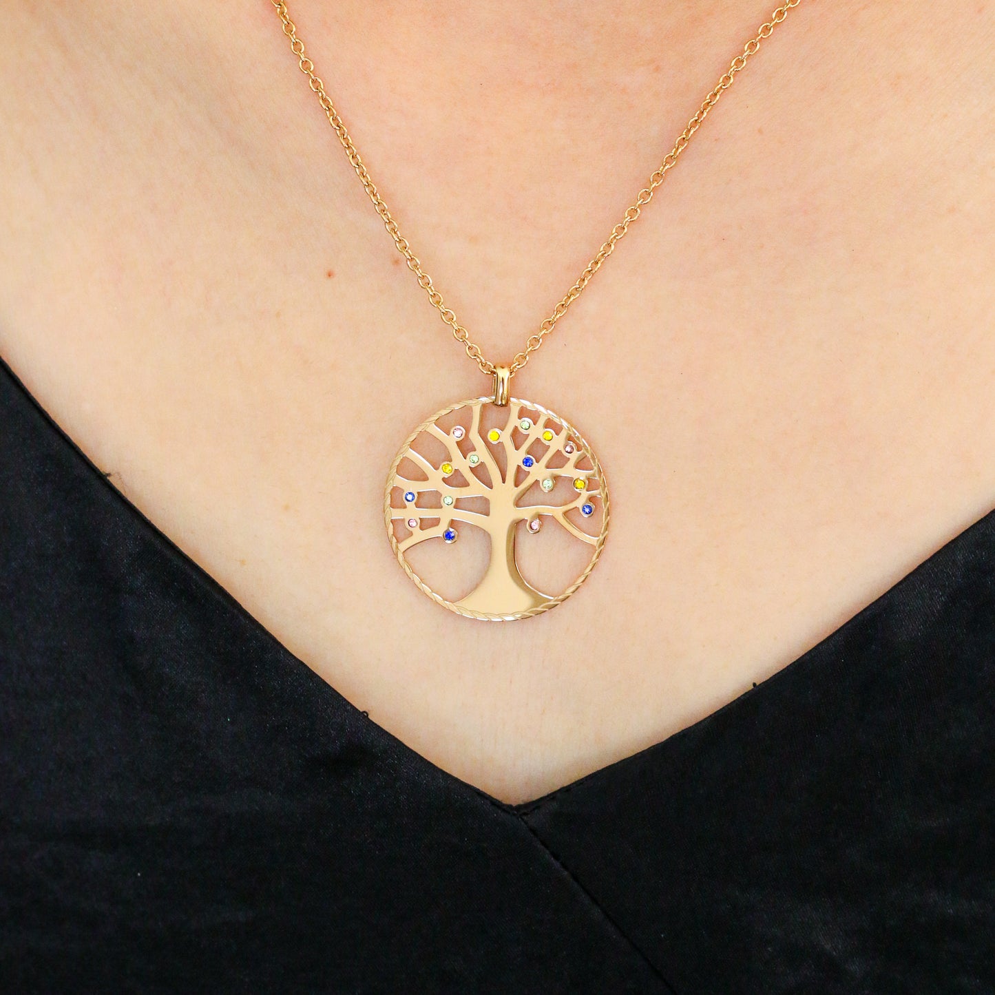 Rainbow Tree of Life Necklace