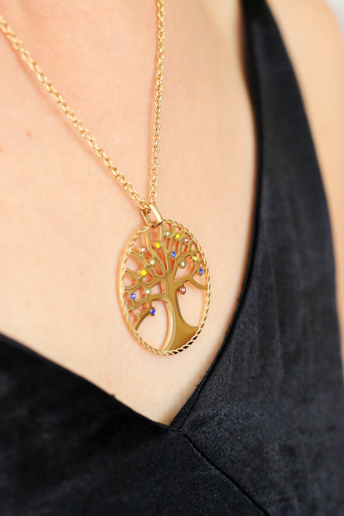 Rainbow Tree of Life Necklace