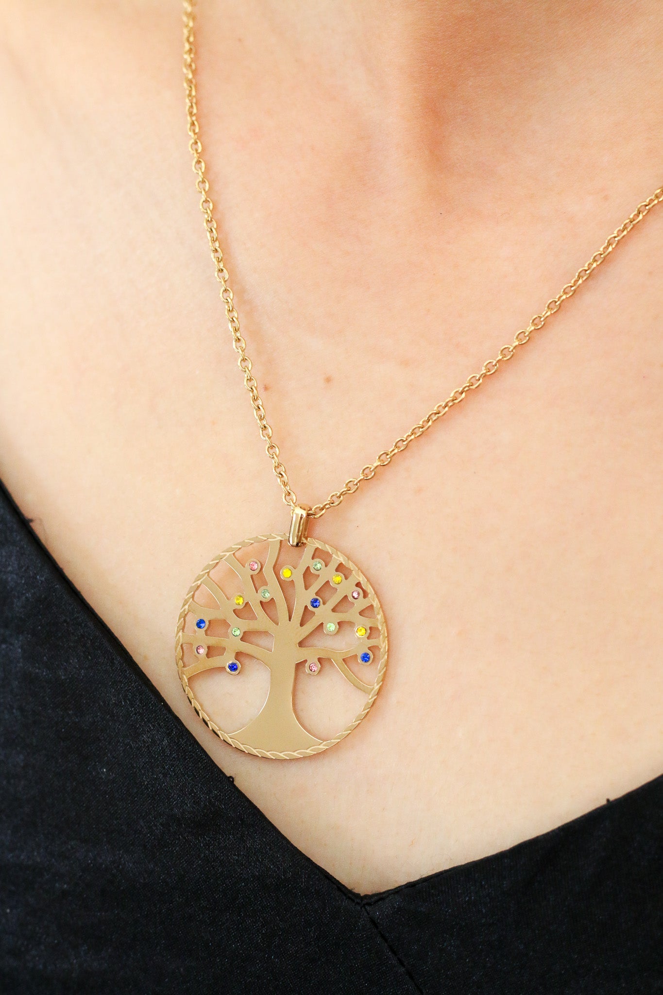 Rainbow Tree of Life Necklace
