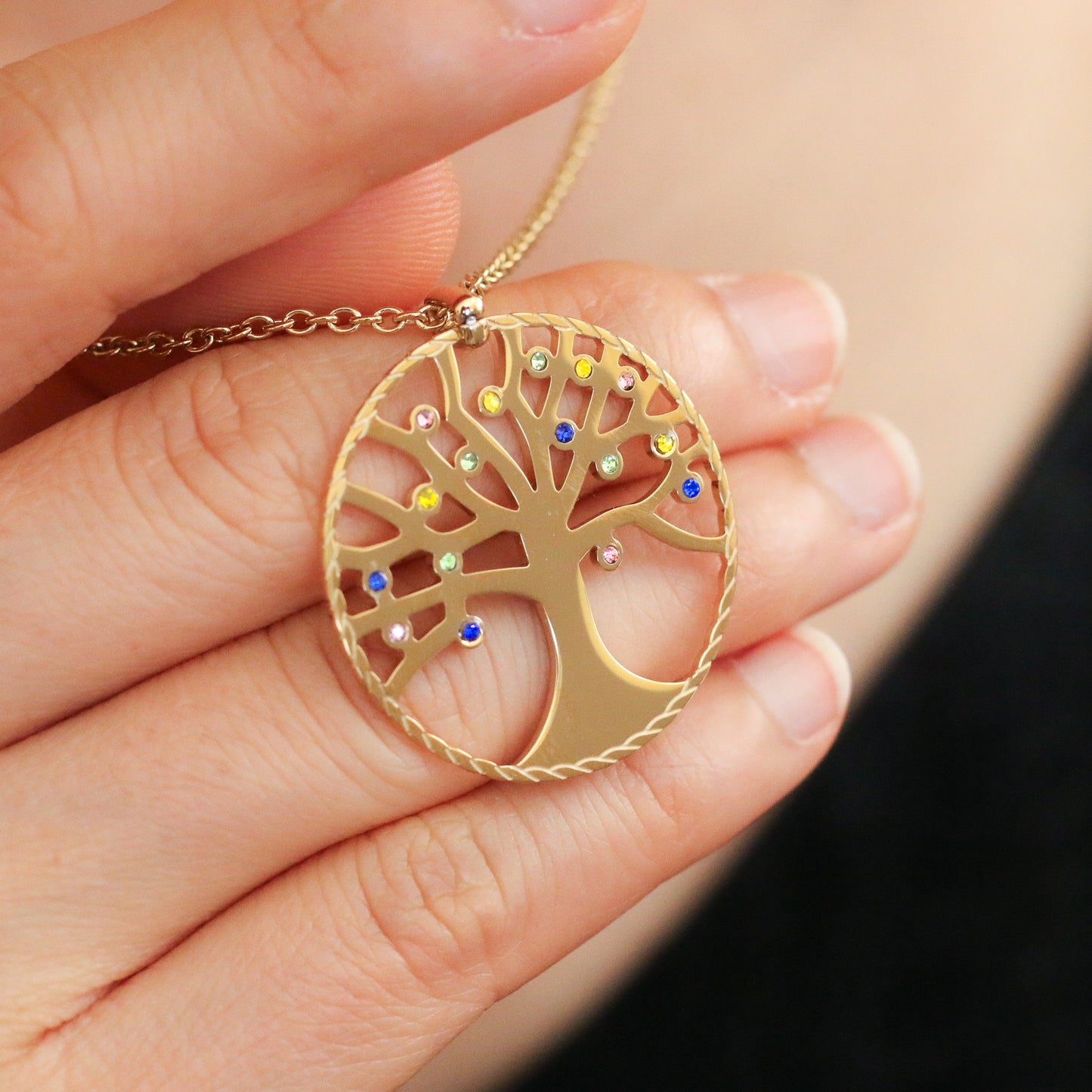 Rainbow Tree of Life Necklace