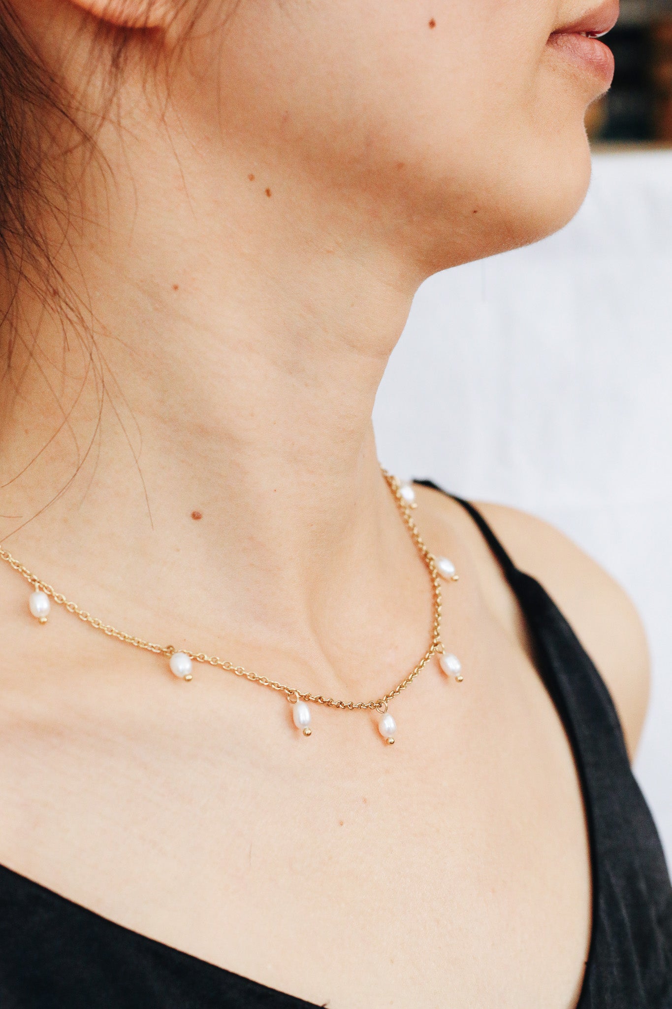 Graceful Freshwater Pearl Charm Necklace