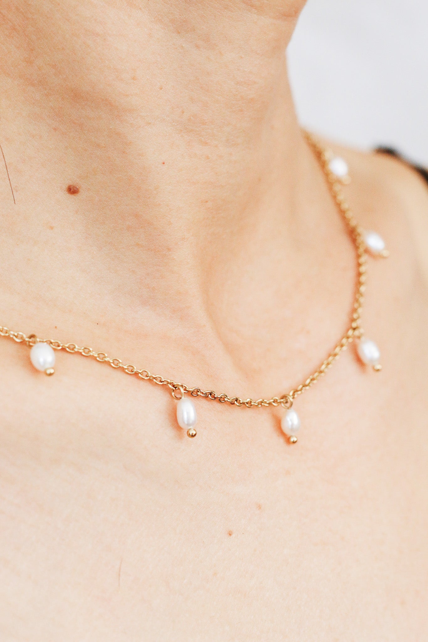 Graceful Freshwater Pearl Charm Necklace