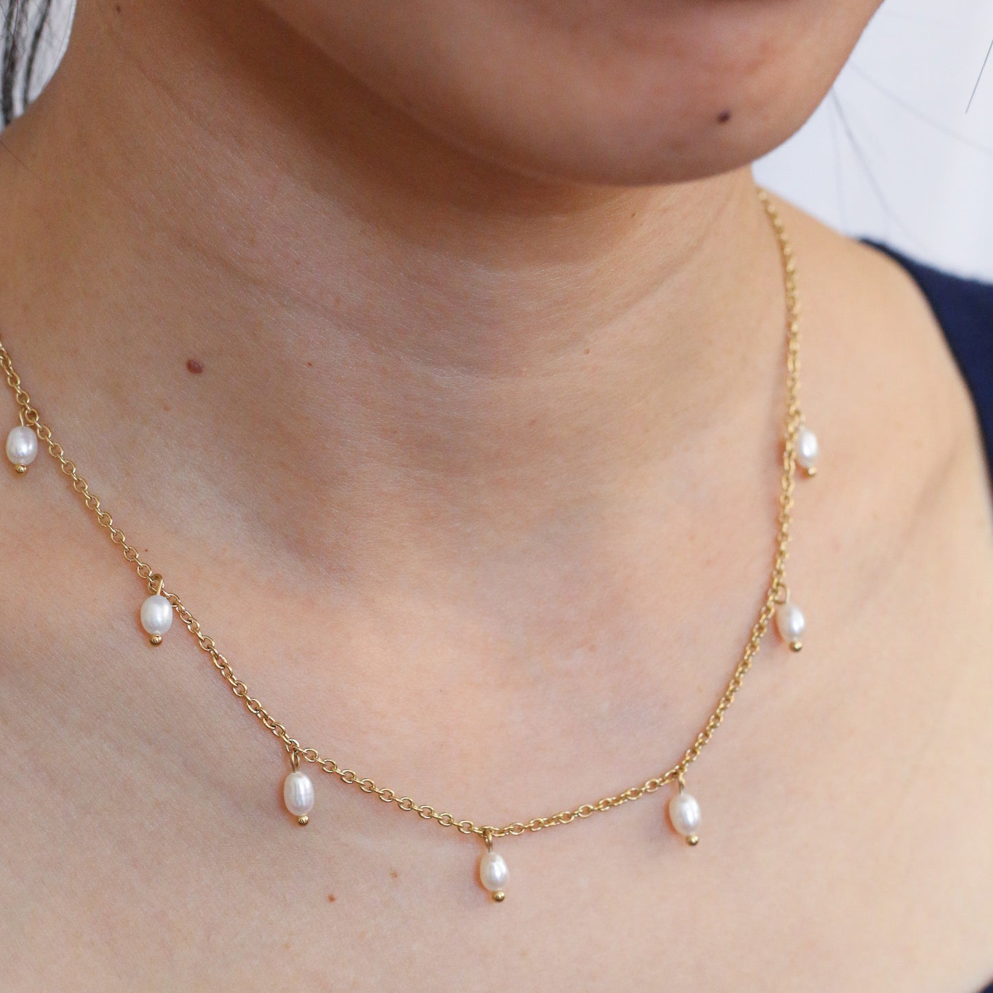 Graceful Freshwater Pearl Charm Necklace