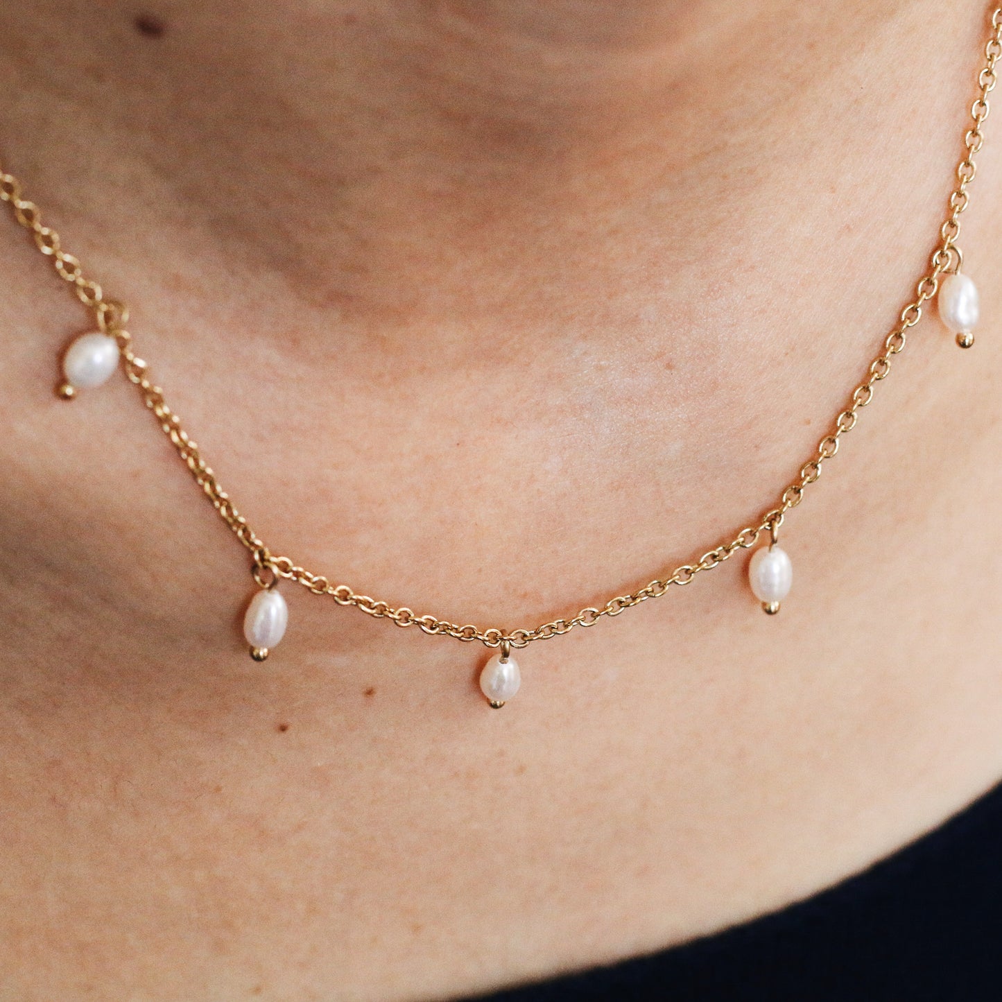 Graceful Freshwater Pearl Charm Necklace