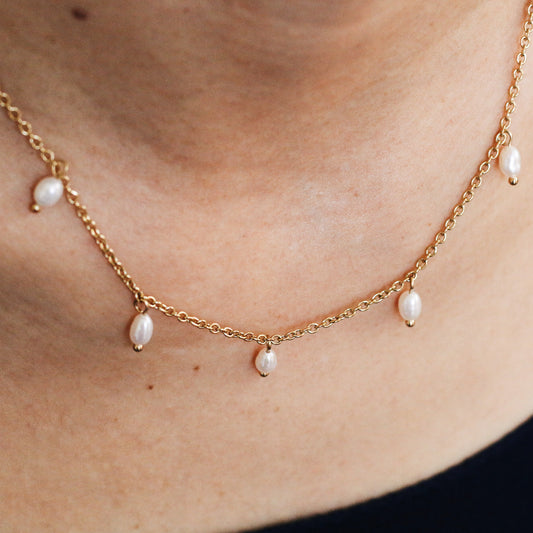 Graceful Freshwater Pearl Charm Necklace