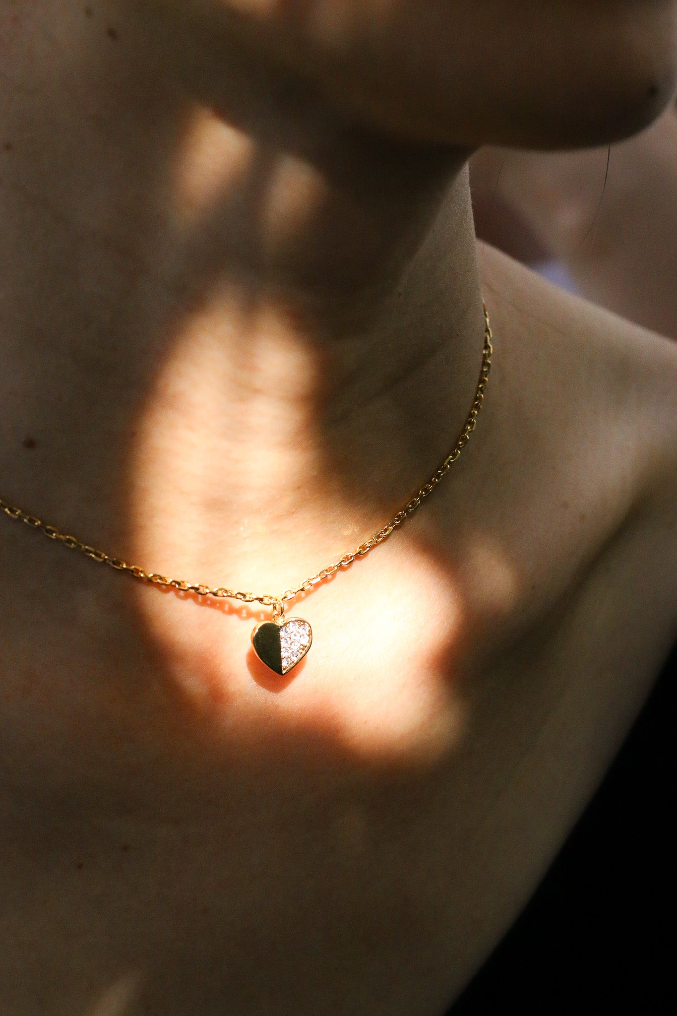 Starry Heart Crystal Pendant Necklace