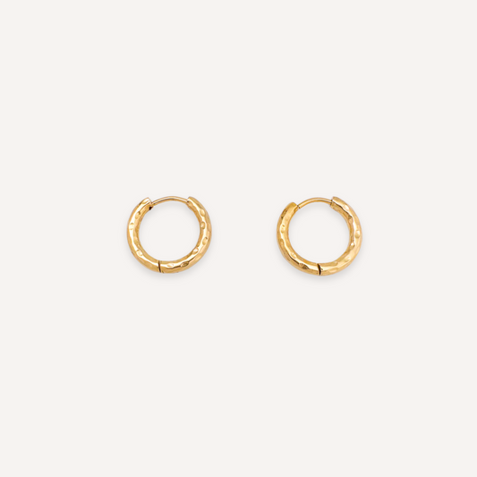 Petite Textured Gold Huggie Hoop Earrings