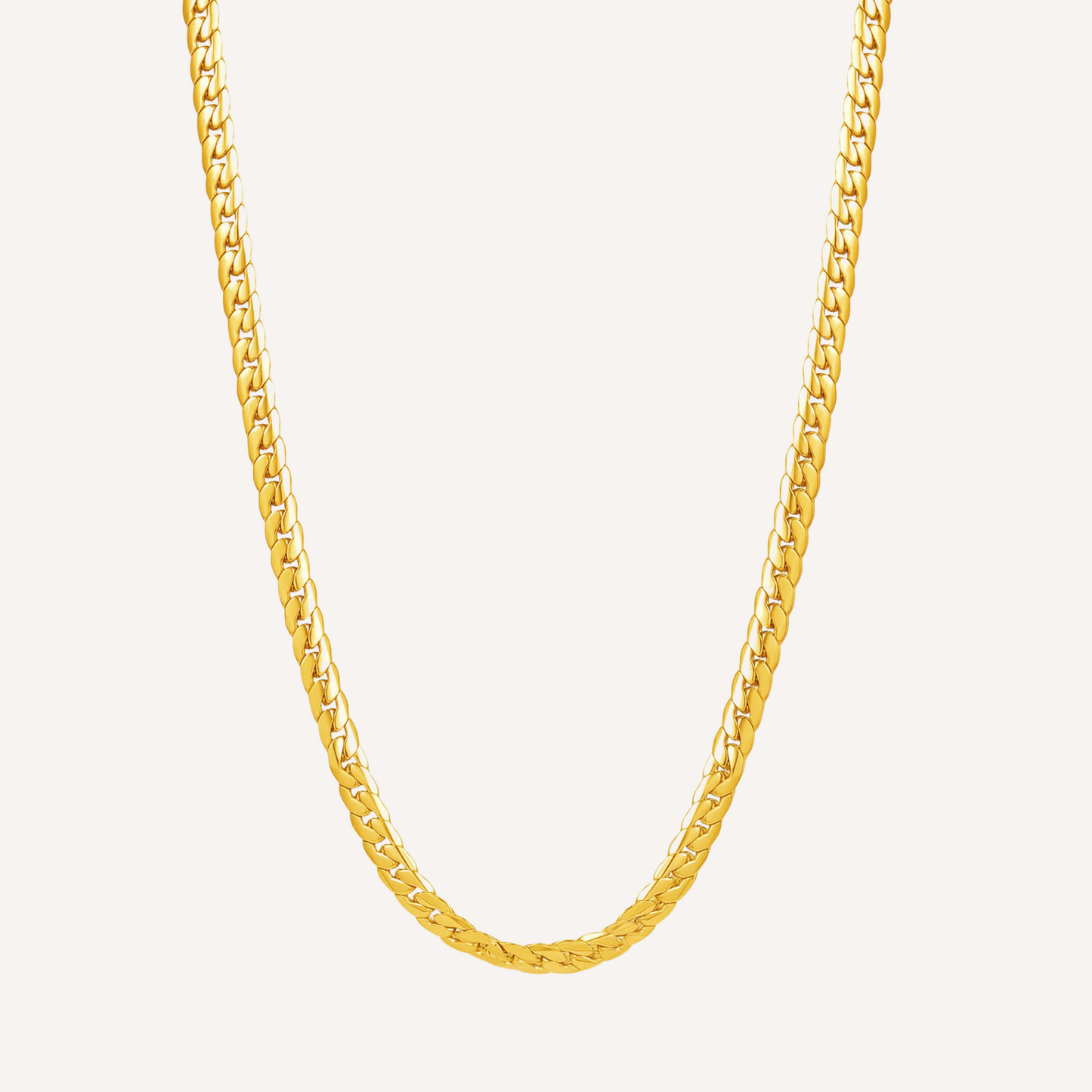 Golden Elegance Flat Chain Necklace