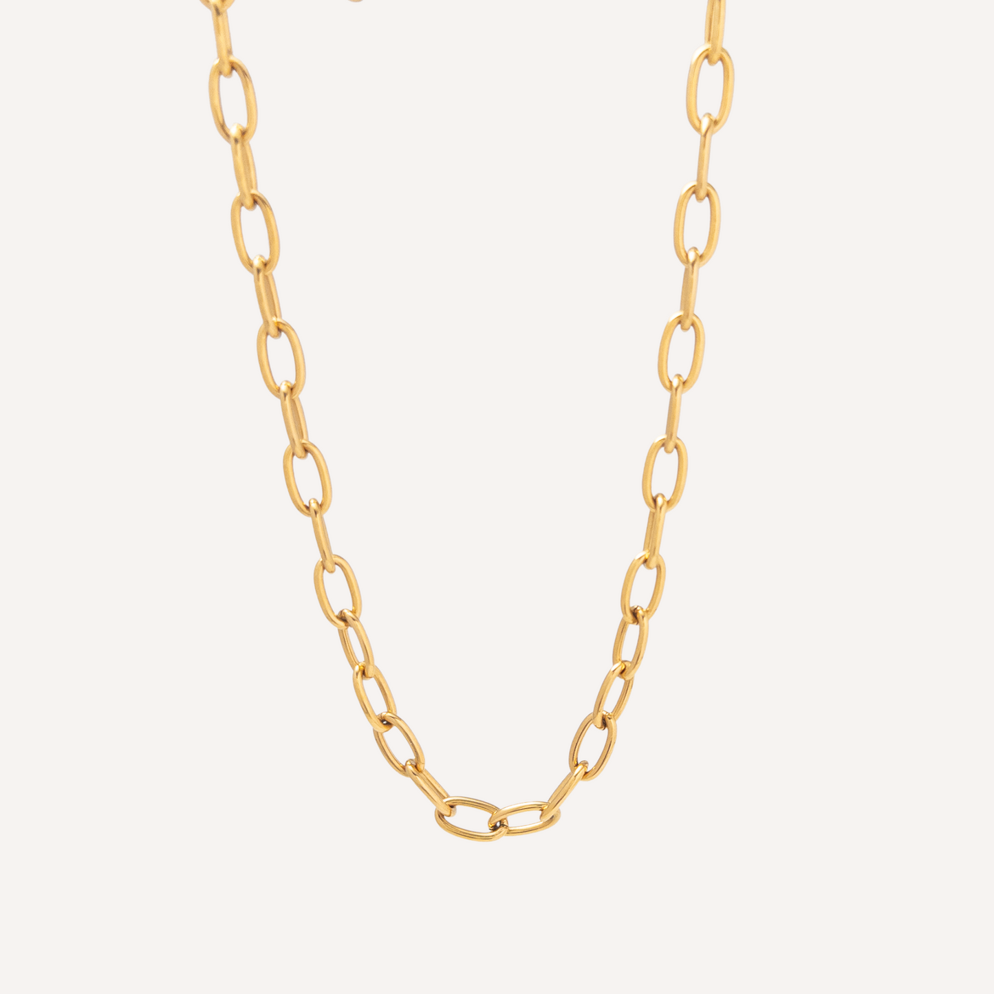 Bold Gold Oval Link Chain Necklace