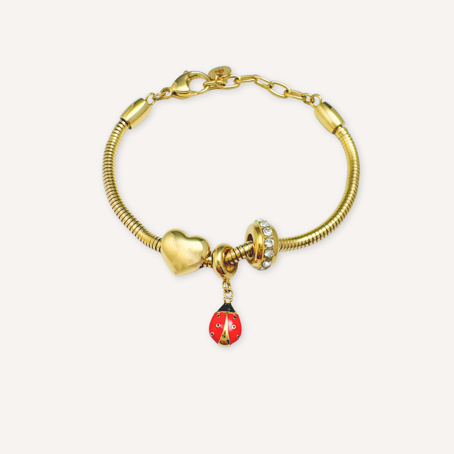 Lucky Ladybird Heart Charm Bracelet Bundle