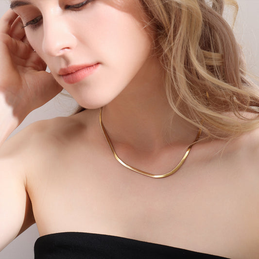 Classic Herringbone Chain Necklace
