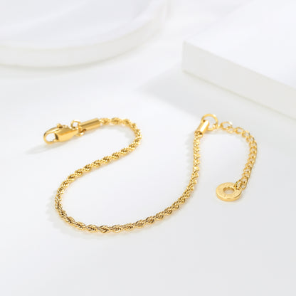 Elegant Gold Rope Chain Bracelet