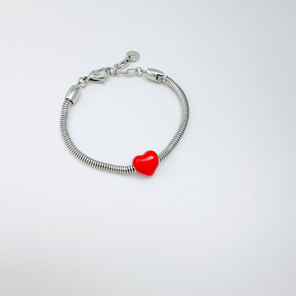 Glossy Red Heart Charm