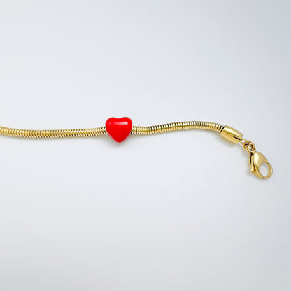 Glossy Red Heart Charm