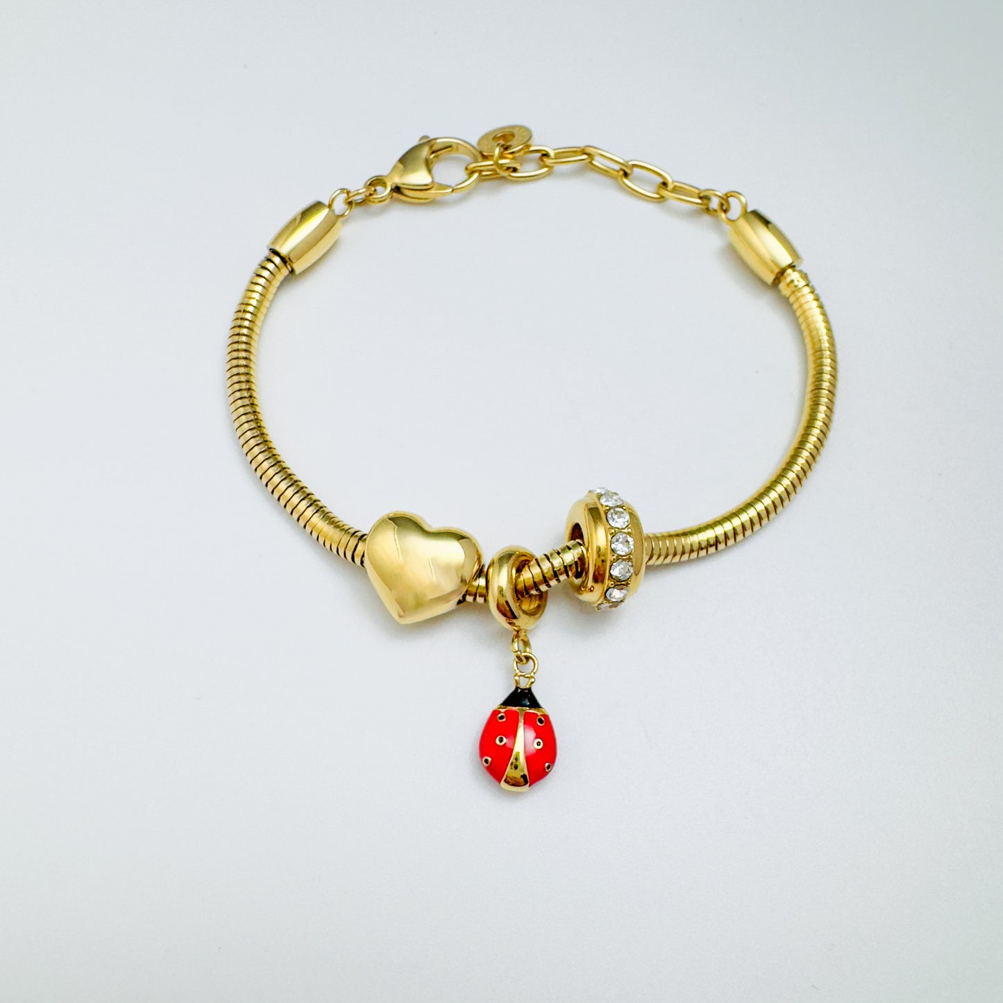 Lucky Ladybird Heart Charm Bracelet Bundle