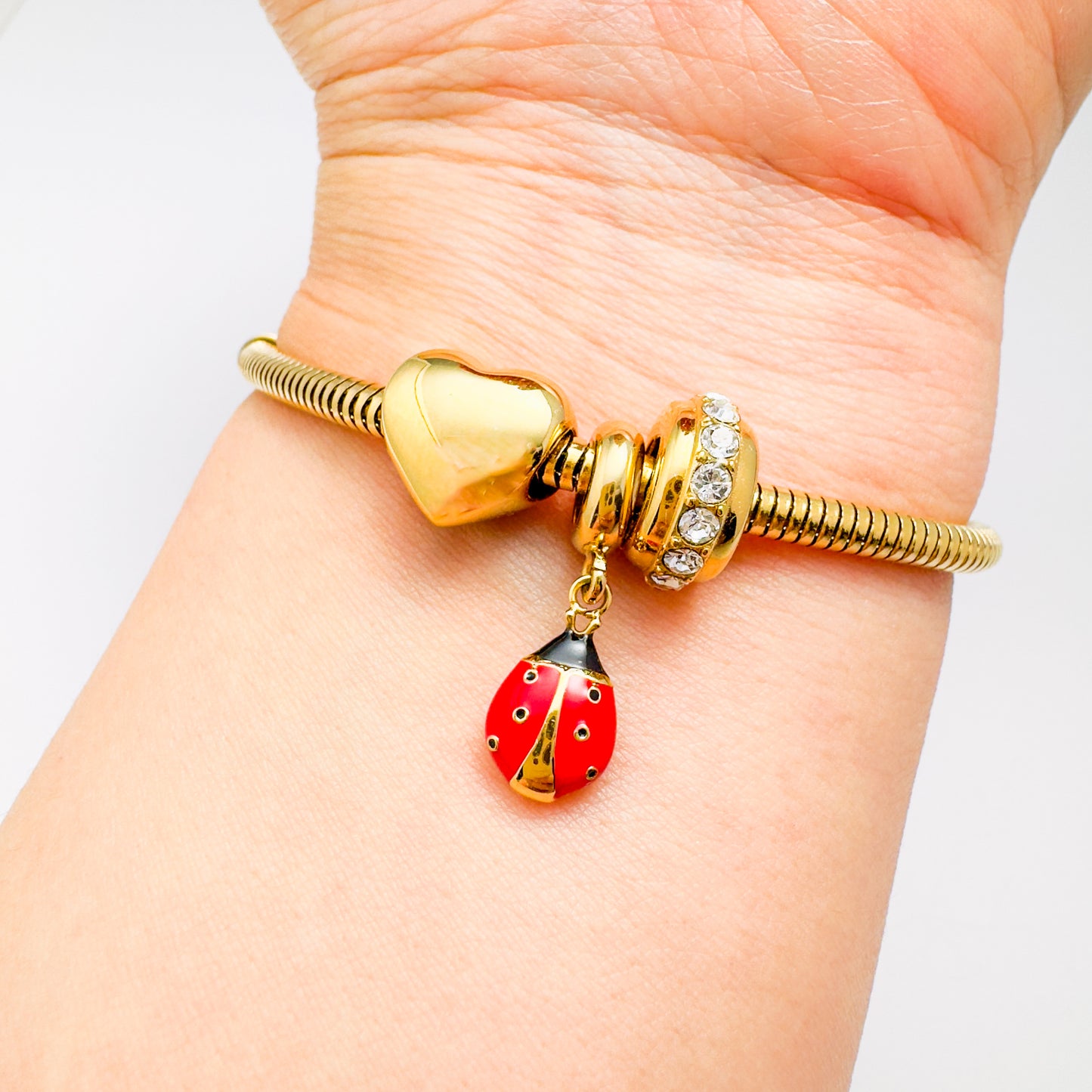 Lucky Ladybird Heart Charm Bracelet Bundle