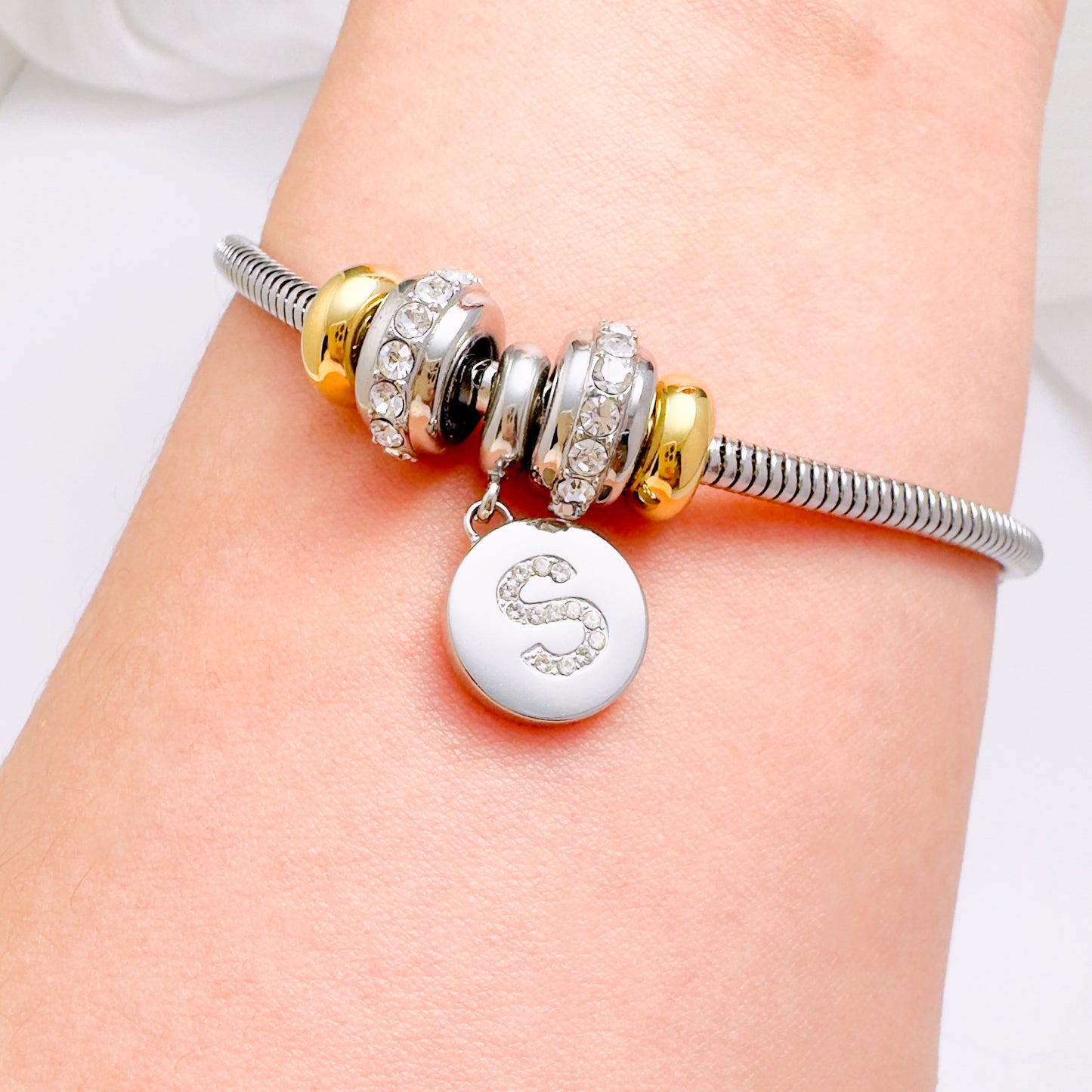 Signature Initial Charm Bracelet Bundle