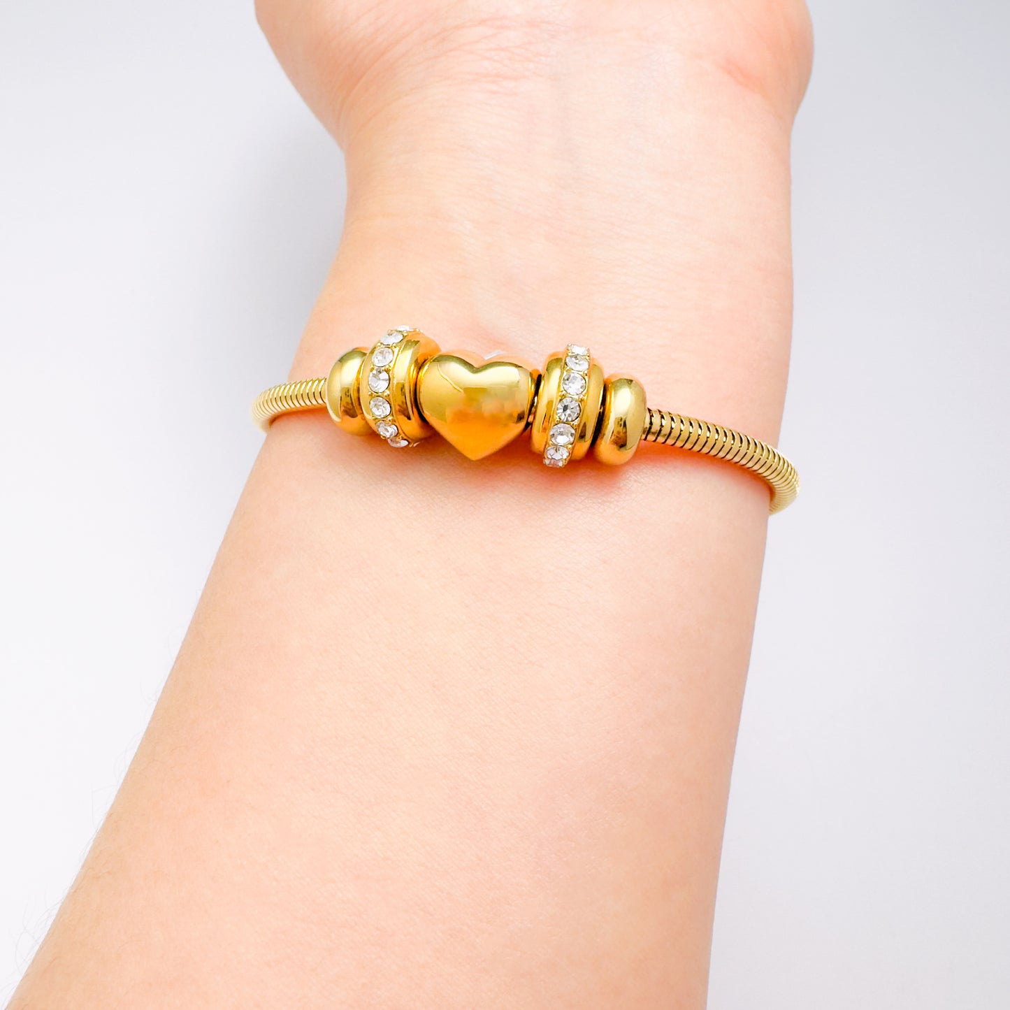 Golden Heart Crystal Bracelet Bundle