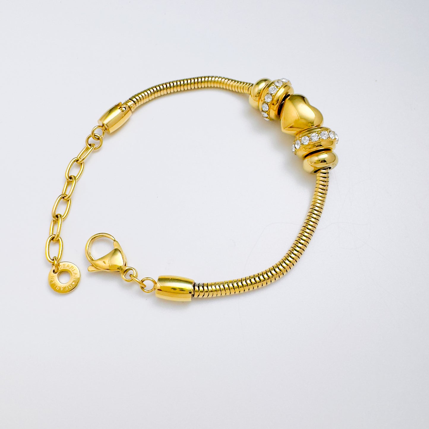 Golden Heart Crystal Bracelet Bundle