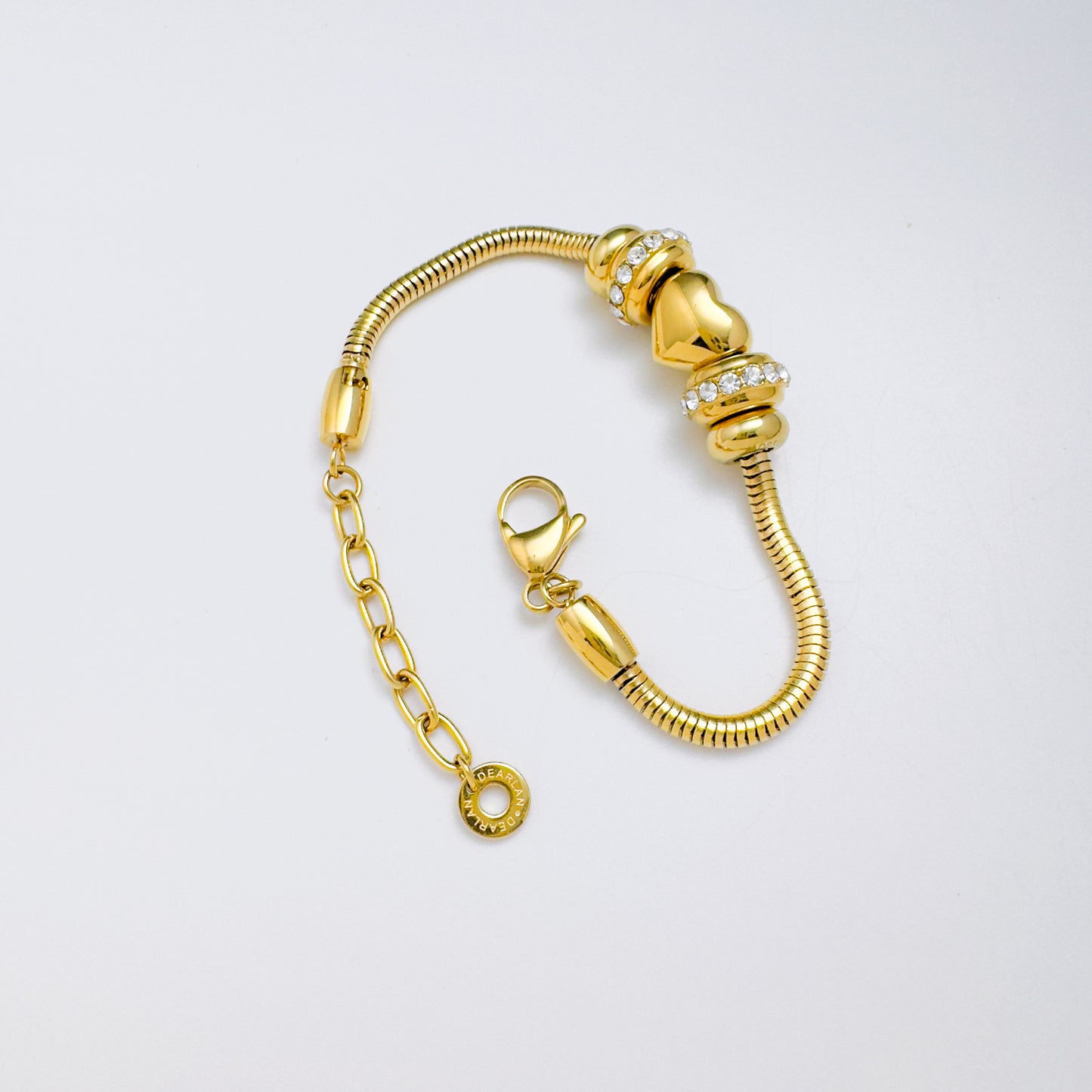 Golden Heart Crystal Bracelet Bundle