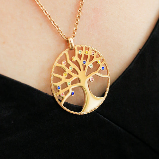 Rainbow Tree of Life Necklace