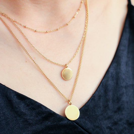 Triple Layer Gold Coin Necklace