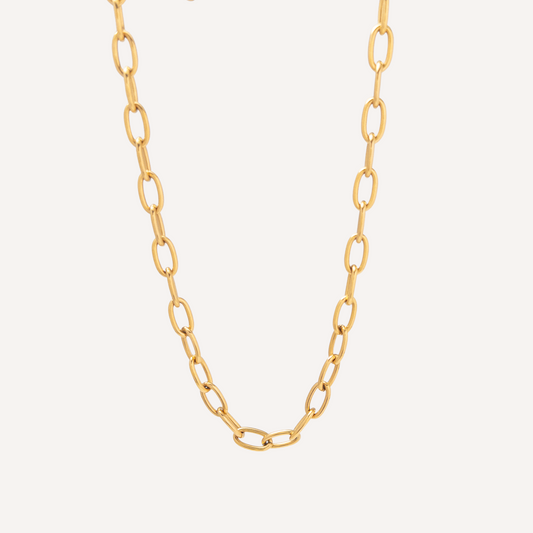 Bold Gold Oval Link Chain Necklace